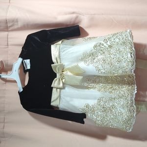 18 Month Baby Girl Black and Gold Dress